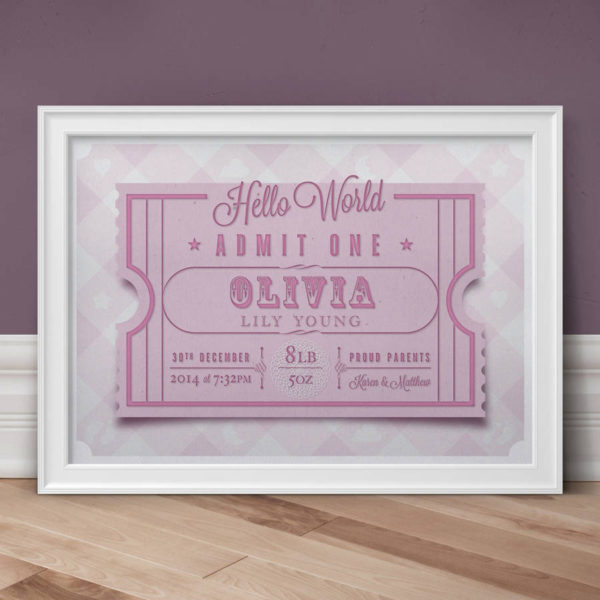 Hello World Personalised Birth Print