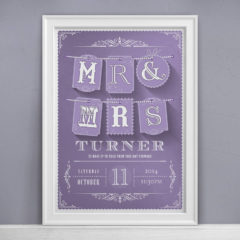 Mr & Mrs Personalised Wedding Print