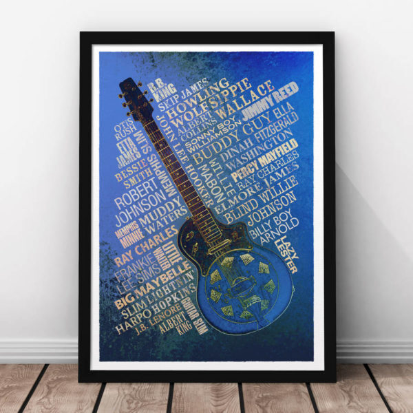 Blues Legends Print - Navy