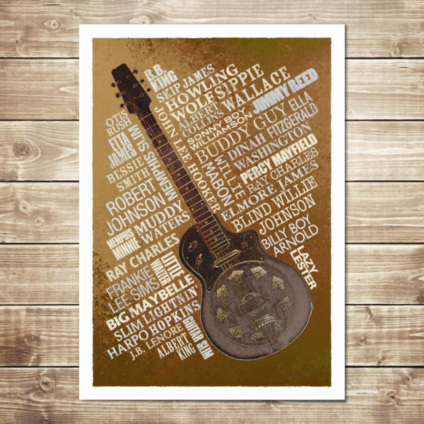 Blues Legends Print - Rust