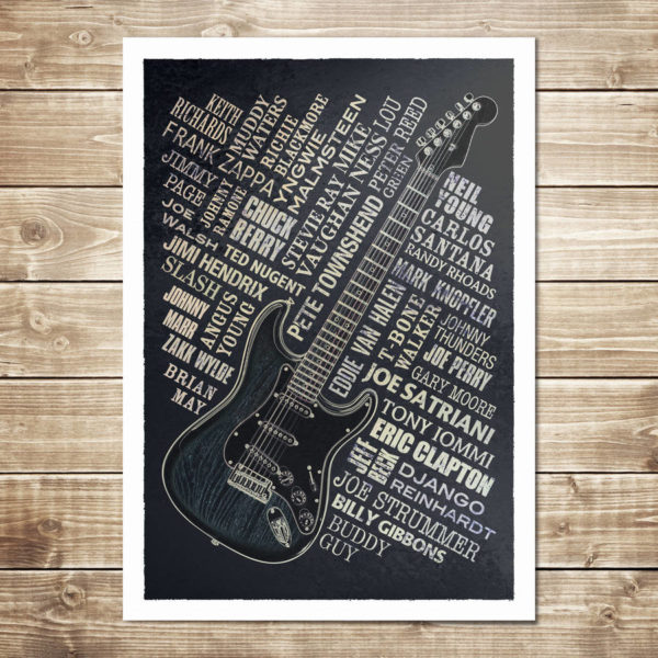 Guitar Legends Print - Black