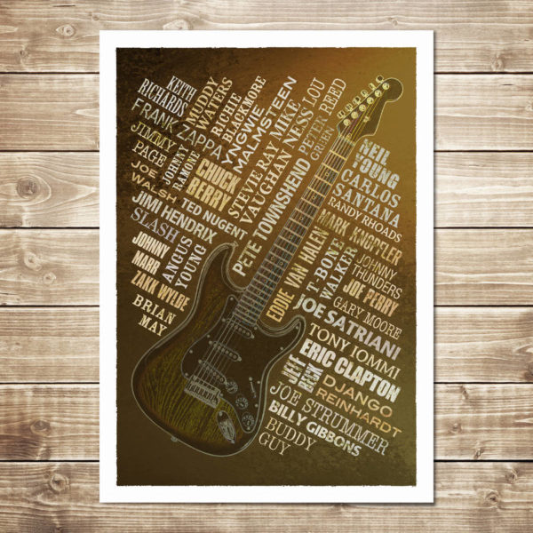 Guitar Legends Print - Rust