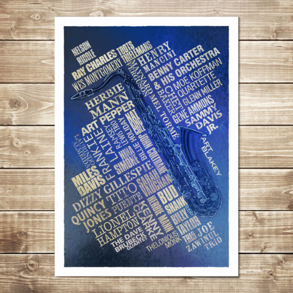 Jazz Legends Print - Navy