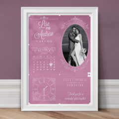 Personalised Wedding And Anniversary Photo Print - Pink