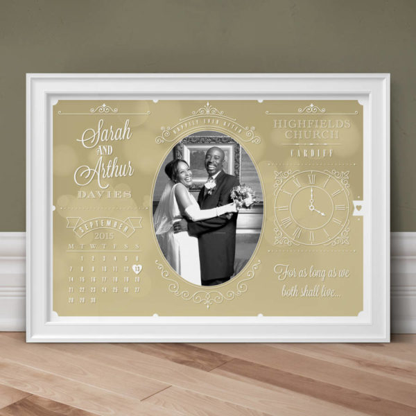 Personalised Wedding And Anniversary Photo Print - Stone