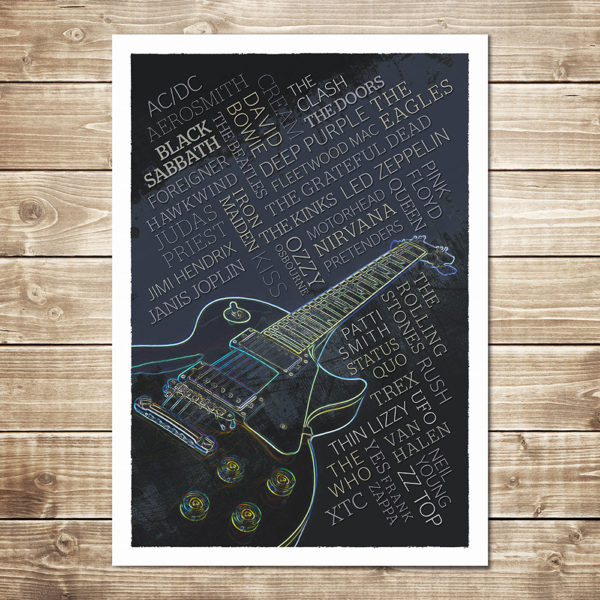 Rock Legends Print - Black