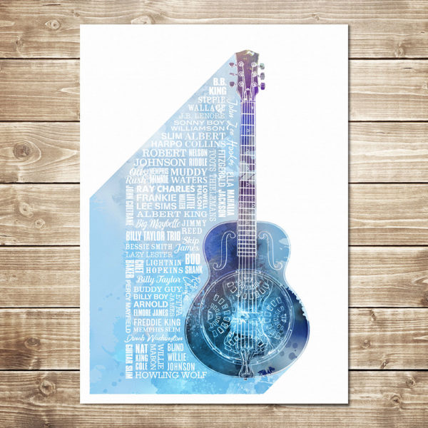 Heroes of Blues Print Blue