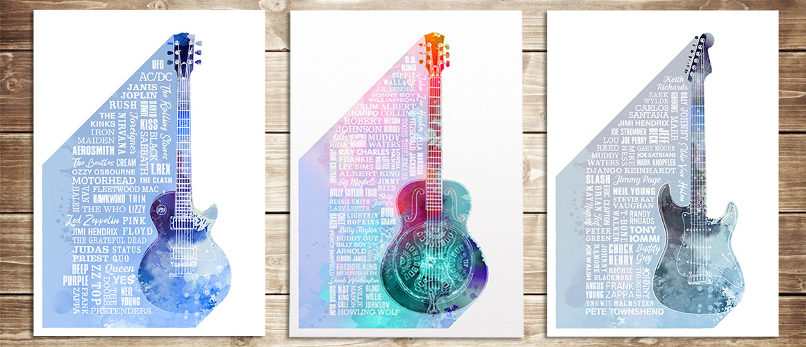 Heroes of Rock, Blues & Guitar Prints