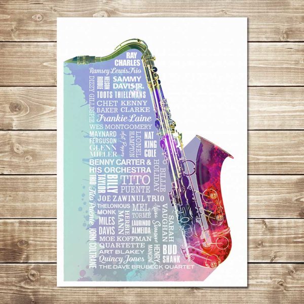 Heroes of Jazz Print Multicoloured